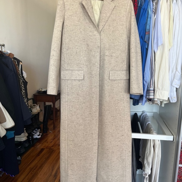 The Row Oatmeal Cashmere/Wool Long Coat - Picture 2 of 8